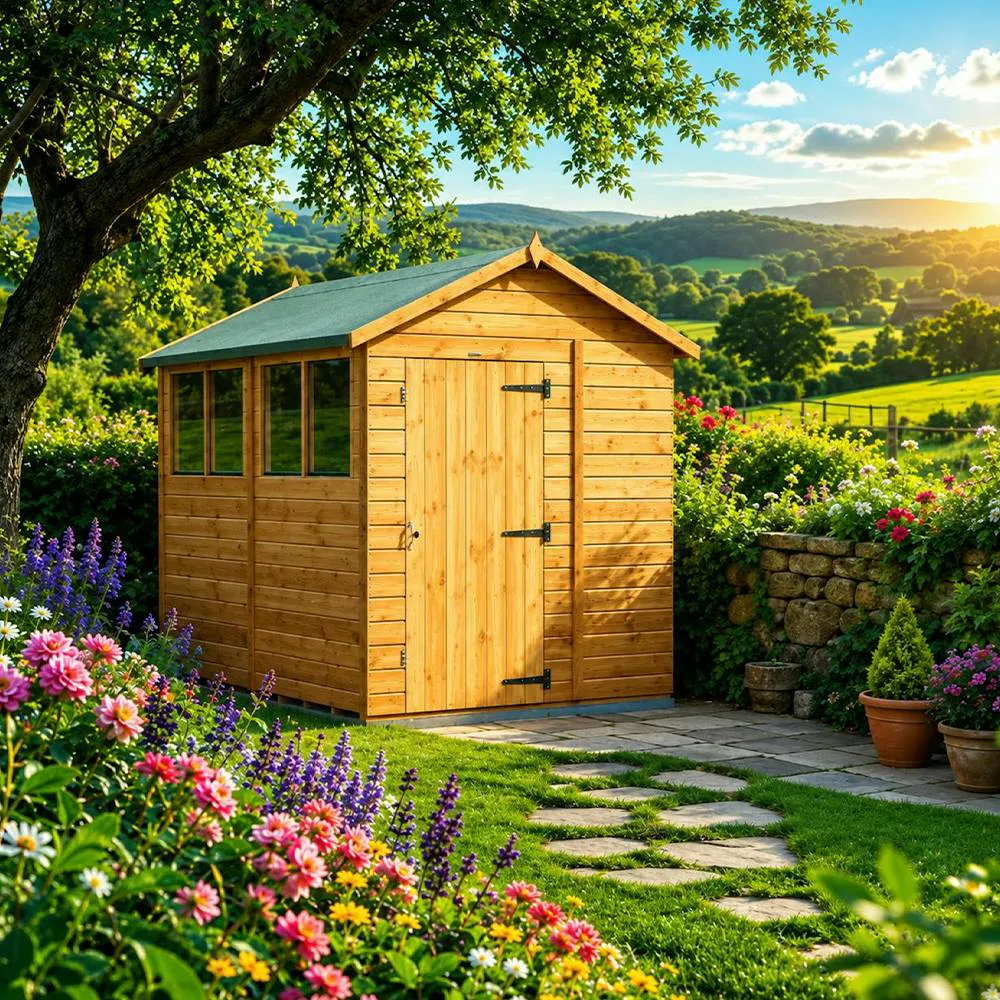 POWER SHEDS APEX GARDEN SHED 8X6 - 10 YEAR GUARANTEE