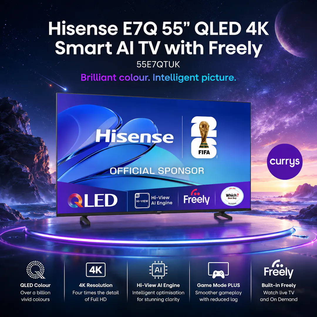 Hisense 55" QLED 4K Ultra HD Black Smart Television