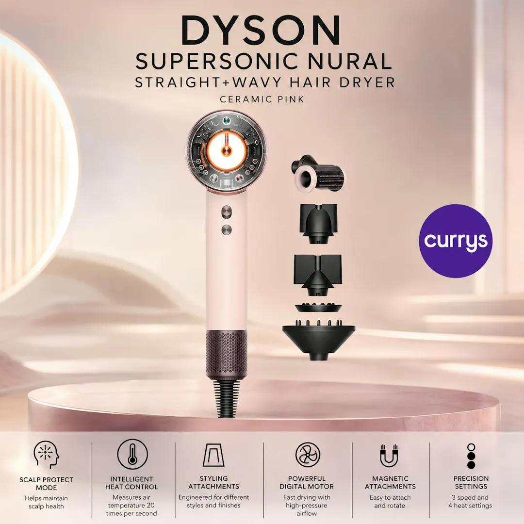 DYSON SUPERSONIC NURAL STRAIGHT+WAVY HAIR DRYER - CERAMIC PINK